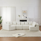 L - Shaped Modular Sofa With Deep Seat And 11 Pillows