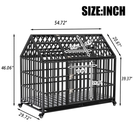 Heavy Duty Dog Crate Lockable Wheels