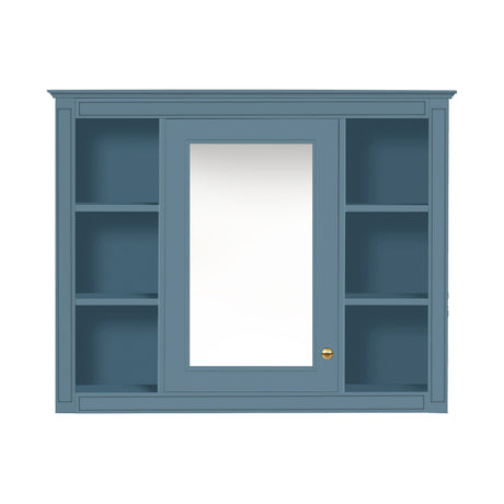 Wall Mounted Medicine Cabinet With Mirror, Storage Cabinet Featuring 6 Open Shelves And Adjustable Interior