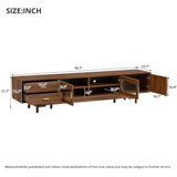 Modern TV Stand With Fluted Glass Doors & 2 Drawers