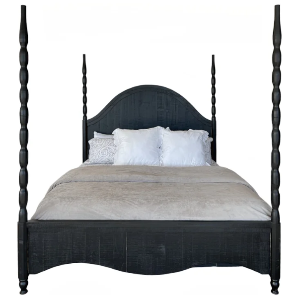 Z Charlie Black King Bed w/ Posts - CHARLKB+CHARLFB+CHARLQPB+CHARLRB