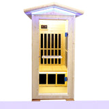 Single Person Spruce Far Infrared Sauna With Ambient Lighting And Bluetooth Music - Natural