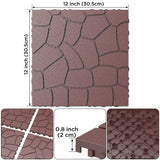 Stone Texture Interlocking Patio Deck Tiles, 44 Pieces