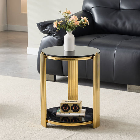 Round Table With Double Layer Storage