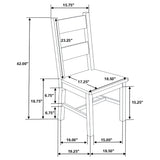 Ladder Back Dining Chairs With Straight Seat (Set of 2) - Brown