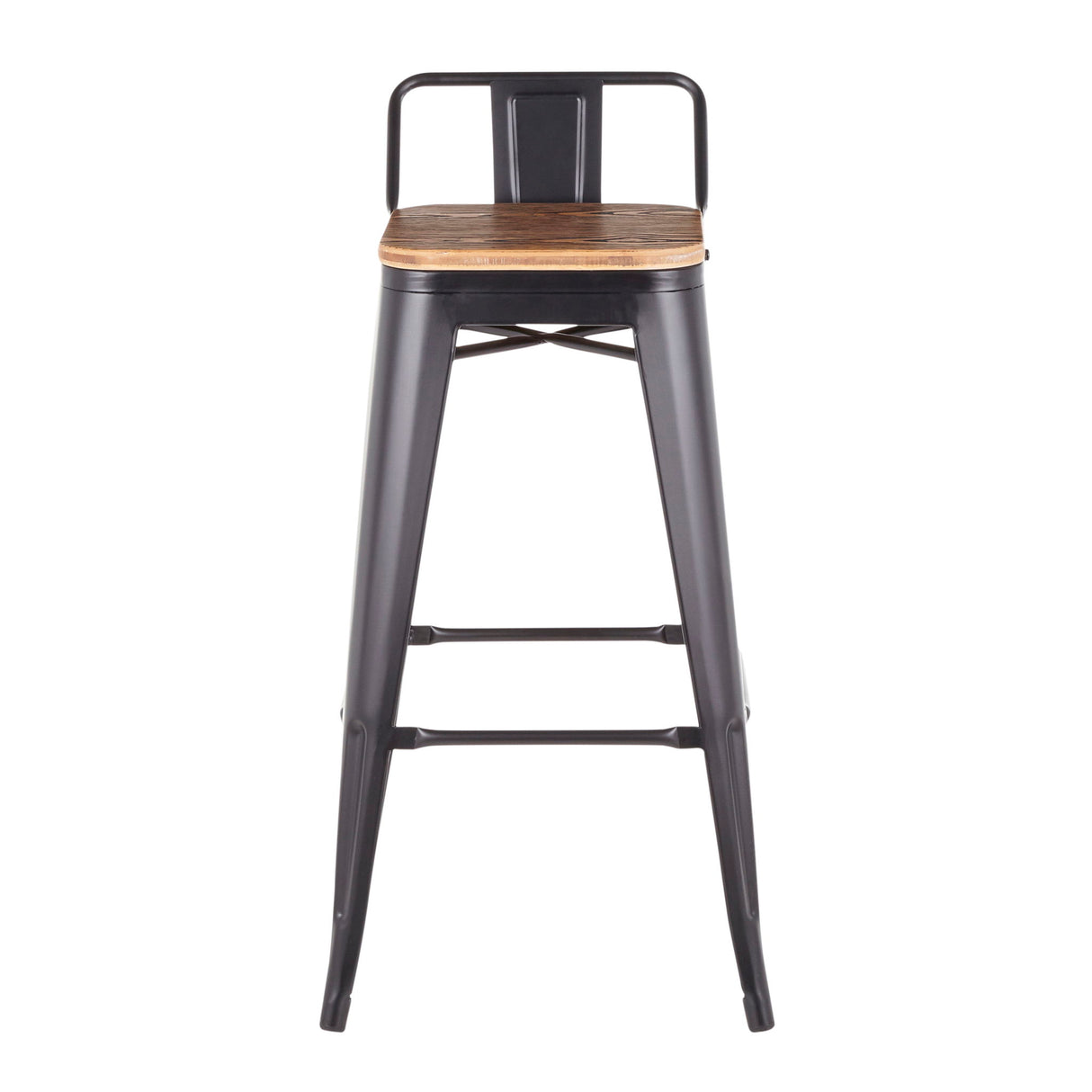 Oregon - Industrial Low Back Barstool (Set of 2) - Black