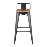 Oregon - Industrial Low Back Barstool (Set of 2) - Black