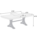 7 Piece Set, Trestle Dining Table And 6 Side Chairs With Cutout Back - Black / Charcoal / White
