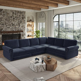 L-Shaped Sofa Couch With Pull Out Bed With Nailhead Trim & Rolled Arm