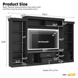 Elegant Entertainment Center Wall Unit With Bookshelves