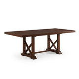 Dining Table With Leaf And Unique X Design Base - Cherry