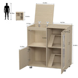 4 Tier Hamster Cage With Acrylic Windows And Storage Cabinet