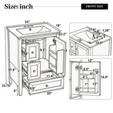 Modern Bathroom Vanity With Sink, Soft Close Drawers & Door, Storage Rack