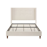 Peyton - Upholstered Bed With 54" High Headboard, Traditional Hand Buttoned Tufting