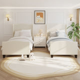 Platform Bed Frame With Tall Headboard And High Footboard