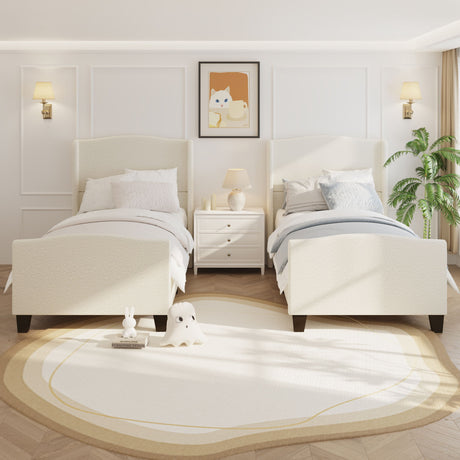 Platform Bed Frame With Tall Headboard And High Footboard