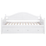 Twin Daybed With Trundle Storage Bed - White