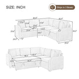 Modern L Shaped Sectional Sofa Bed With Hidden Storage Upholstery