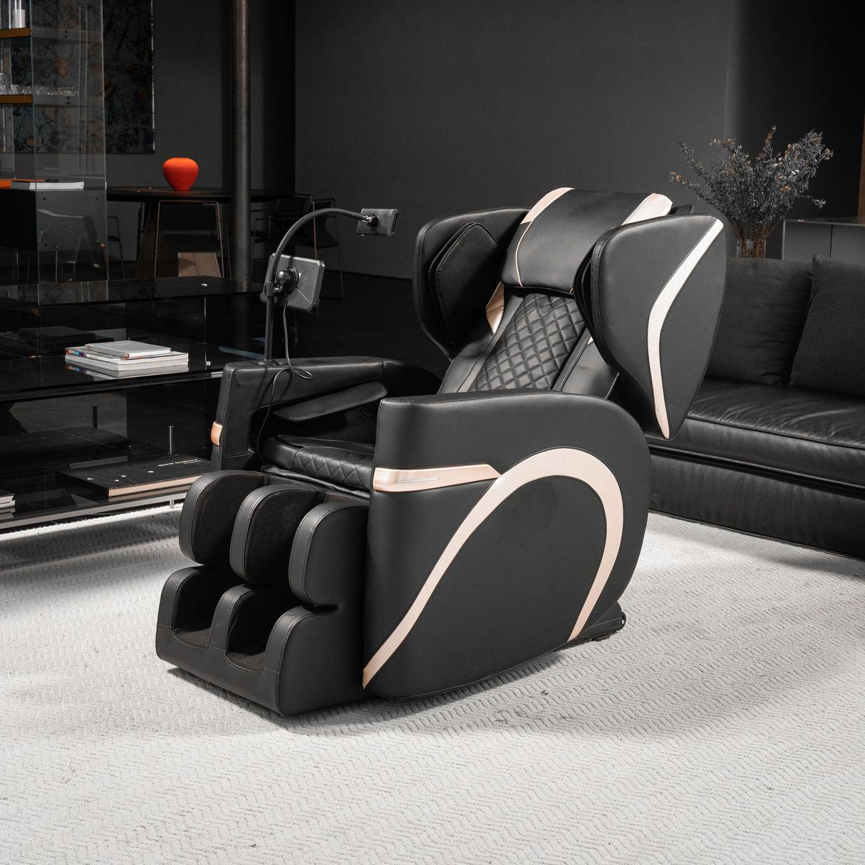 Massage Chair Recliner With Zero Gravity & Full Body Air Pressure - Black