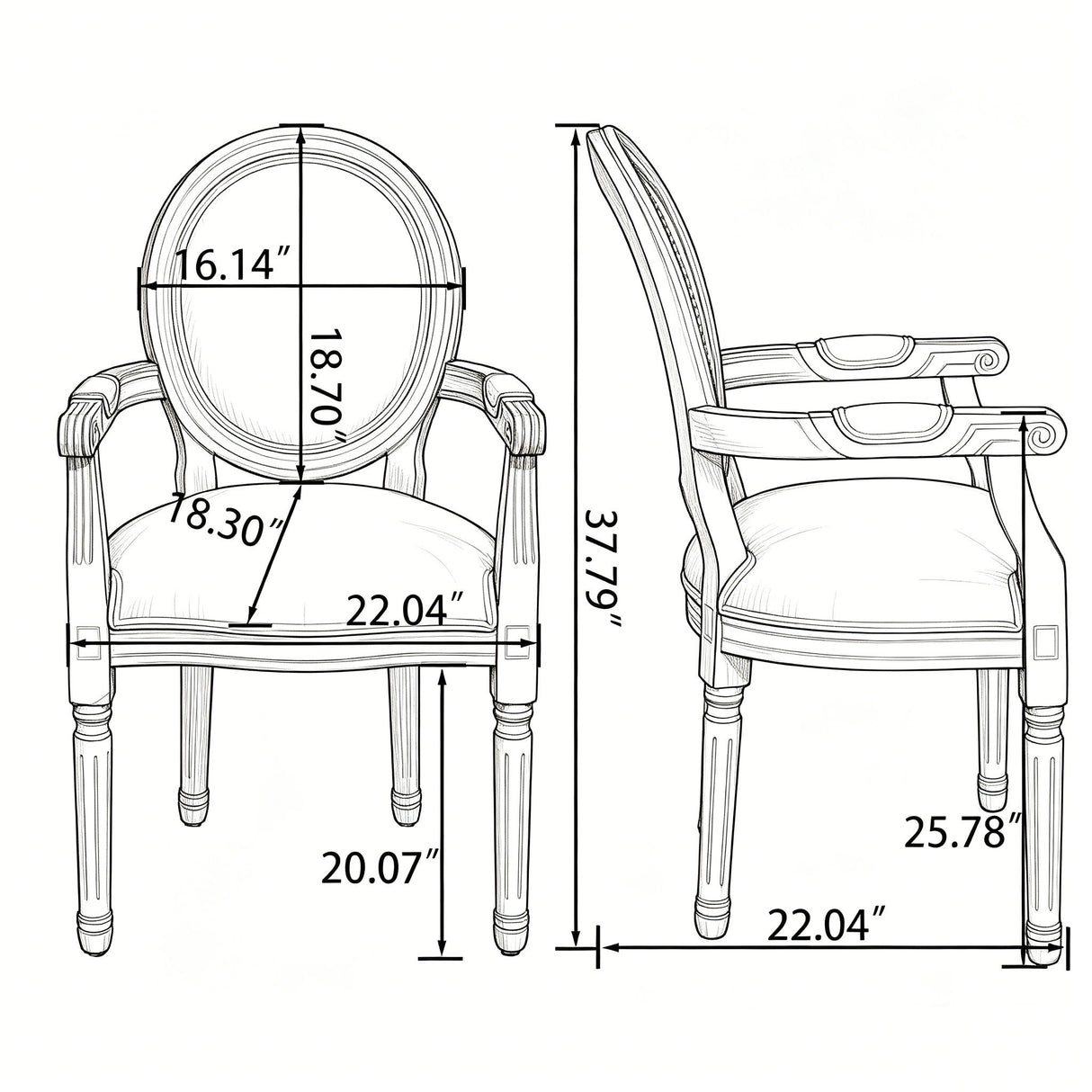 Upholstered Dining Armchair (Set of 2) - Beige