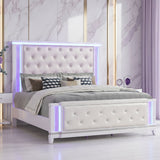 Opium - King Size Tufted Bed - White