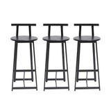 Modern Bar Stools With Backrest For Kitchen (Set of 3)