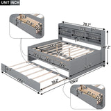 Captain Bed With Built In Bookshelves, 3 Storage Drawers, And Trundle