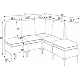 Upholstered Modular Sectional With Tall Legs, Medium Firm Seat