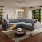 L-Shaped Sofa Couch With Pull-Out Bed