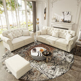 Upholstered Sofa Set With Nailhead Trim And Rolled Armrests, Includes Pillows