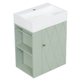 Modern Bathroom Vanity With Sink, Diamond Pattern Doors
