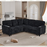 L-Shaped Sofa With Pull Out Sofa Bed With USB