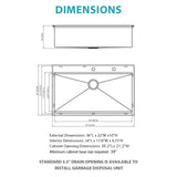 Drop In Kitchen Sink Stainless Steel 16 Gauge