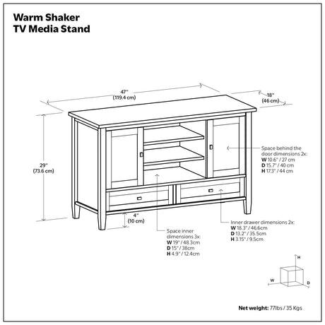 Warm Shaker - TV Media Stand Handcrafted