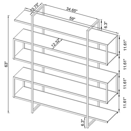 Harison - 5 Shelf Bookshelf - Clear