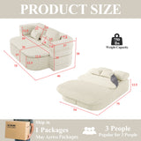 2 In 1 Foldable Sofa Bed With Multi Functional Blanket, Floor Lounge Sofa