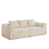 Minimalist 3 Seater Sofa With Curved Lines And Gently Sloped Backrest