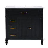 Bathroom Vanity With Sink, 2 Doors 2 Drawers, Freestanding Design