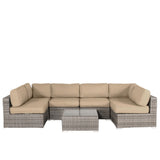 Seating Set With Cushions Handcrafted Wicker Design