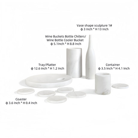10 Pieces Luxury Natural Marble Dining Room Accessories Set