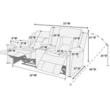 Modern Reclining Loveseat With Console, Cup Holders, Storage