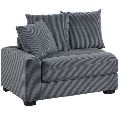 5 Piece Modular Sectional Set Couch With LAF & RAF Chairs, Living Room Furniture - Dark Gray