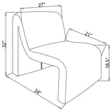 Winne - Curved Armless Accent Chair