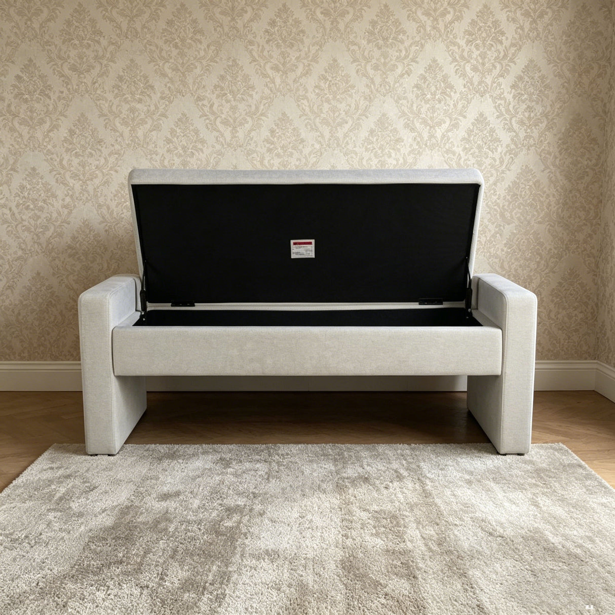 Upholstered Ottoman Bench With Storage - Dark Gray