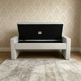 Upholstered Ottoman Bench With Storage - Dark Gray