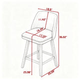 360° Swivel Bar Stool, Counter Height Kitchen Island Chair