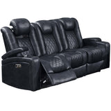 Power Reclining Sofa With Adjustable Headrest - Inky Blue