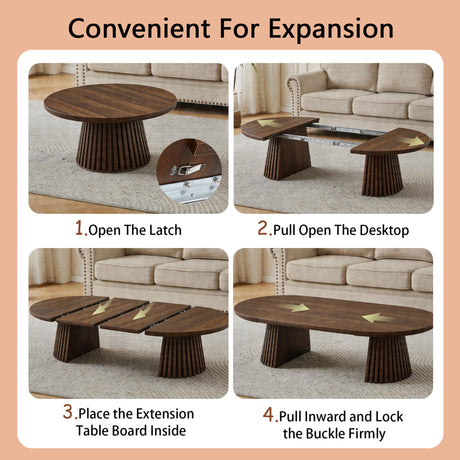 Oval Coffee Table For Living Room - Walnut
