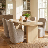 Dining Table Set With 4 Upholstered Dining Chairs