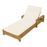 Chaise Lounge Set With 4 Fold Cushion And Built In Headrest, 3 Position Adjustable